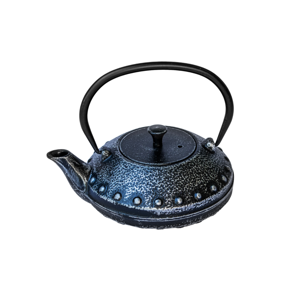 Cast Iron Infuser Tea Pot- Black & Silver (600ml)
