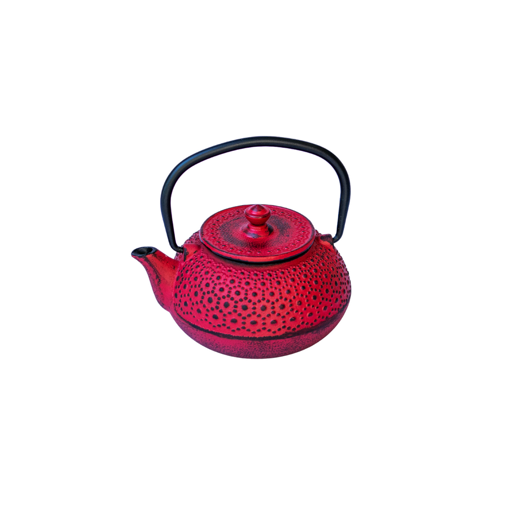 Cast Iron Infuser Tea Pot- Red (300ml)