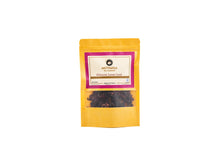 Load image into Gallery viewer, A packaged product of Muthaiga Healthy Hibiscus Tea in Kenya with a yellow label and a transparent window showing the brown hibiscus leaves inside.
